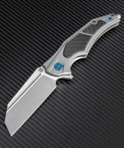 Outlet ✨ Artisan Cutlery Artisan Apache ATZ1813GGYM, 3.82" M390 Plain Blade, Gray Titanium/Carbon Fiber Handle 🧨 -Automatic Knives shop atz1813ggym 90022.1566586055
