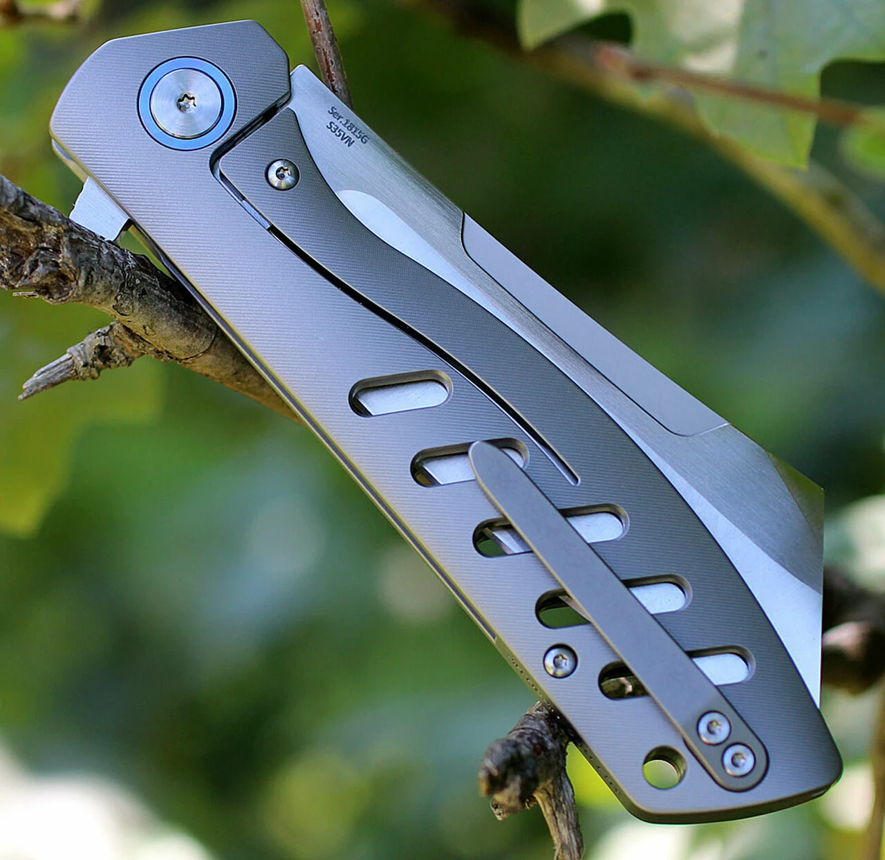 Outlet 🔥 Artisan Cutlery Artisan Tomahawk ATZ1815GGYS, 3.75" S35VN Plain Blade, Gray Titanium Handle ✨ 3 Outlet 🔥 Artisan Cutlery Artisan Tomahawk ATZ1815GGYS, 3.75" S35VN Plain Blade, Gray Titanium Handle ✨ - Image 3