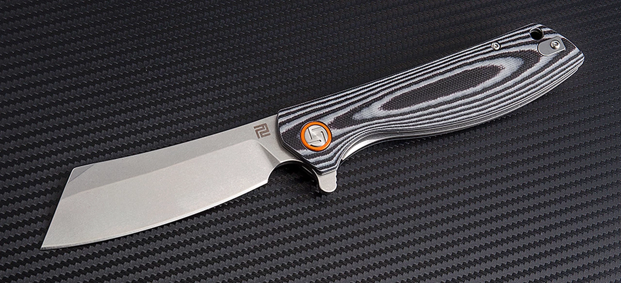 Discount 🔥 Artisan Cutlery Artisan Tomahawk ATZ1815PBGC, 3.75" D2 Plain Blade, Curved Black/White G-10 Handle ✨ 1 Discount 🔥 Artisan Cutlery Artisan Tomahawk ATZ1815PBGC, 3.75" D2 Plain Blade, Curved Black/White G-10 Handle ✨