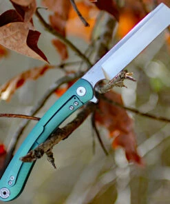 New 🛒 Artisan Cutlery Artisan Orthodox ATZ1817GGNM, 3.75" M390 Satin Blade, Green Titanium Handle 🔔 -Automatic Knives shop atz1817ggnm 04814.1566586044