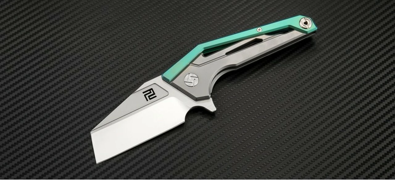 Wholesale 😀 Artisan Cutlery Artisan Ravine ATZ1819GGNM, 2.83" M390 Steel Tanto Blade, Green Titanium Handle 😀 1 Wholesale 😀 Artisan Cutlery Artisan Ravine ATZ1819GGNM, 2.83" M390 Steel Tanto Blade, Green Titanium Handle 😀