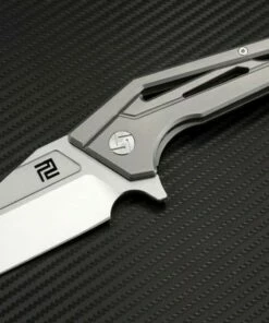 Hot Sale ✔️ Artisan Cutlery Artisan Ravine ATZ1819GGYM, 2.83" M390 Steel Tanto Blade, Grey Titanium Handle 🤩