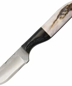 Hot Sale 🛒 Anza Knives Anza Fixed Blade AZ81E, 2 1/4 in Carbon Steel Plain Blade, Stag/Wood Handle ⌛