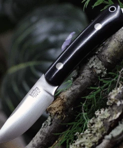 New ✨ Bark River Knives Bark River Mini Fox River 01023MBC, 2.9" 3V Plain Blade, Black Canvas Micarta Handle 🔥