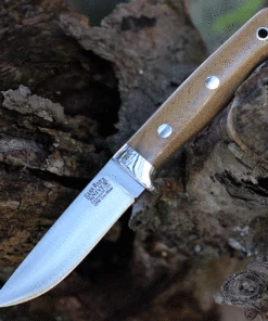 Budget 🎉 Bark River Knives Bark River Mountaineer II - Natural Canvas Micarta (3.5" CPM CRU-Wear) 02-064-MNC ✔️