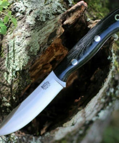 Best deal 🌟 Bark River Knives Mini Aurora Hunter BA06028MBC, 3.71" CPM 3V Plain Blade, Black Canvas Micarta Handle 🧨