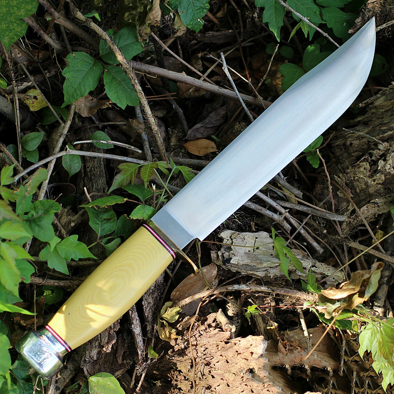 Buy 💯 Bark River Knives Bark River 09214PMAI 1909 Michigan Bowie, 10" A-2 Plain Blade, Antique Ivory Micarta Handle ⭐ 2 Buy 💯 Bark River Knives Bark River 09214PMAI 1909 Michigan Bowie, 10" A-2 Plain Blade, Antique Ivory Micarta Handle ⭐ - Image 2