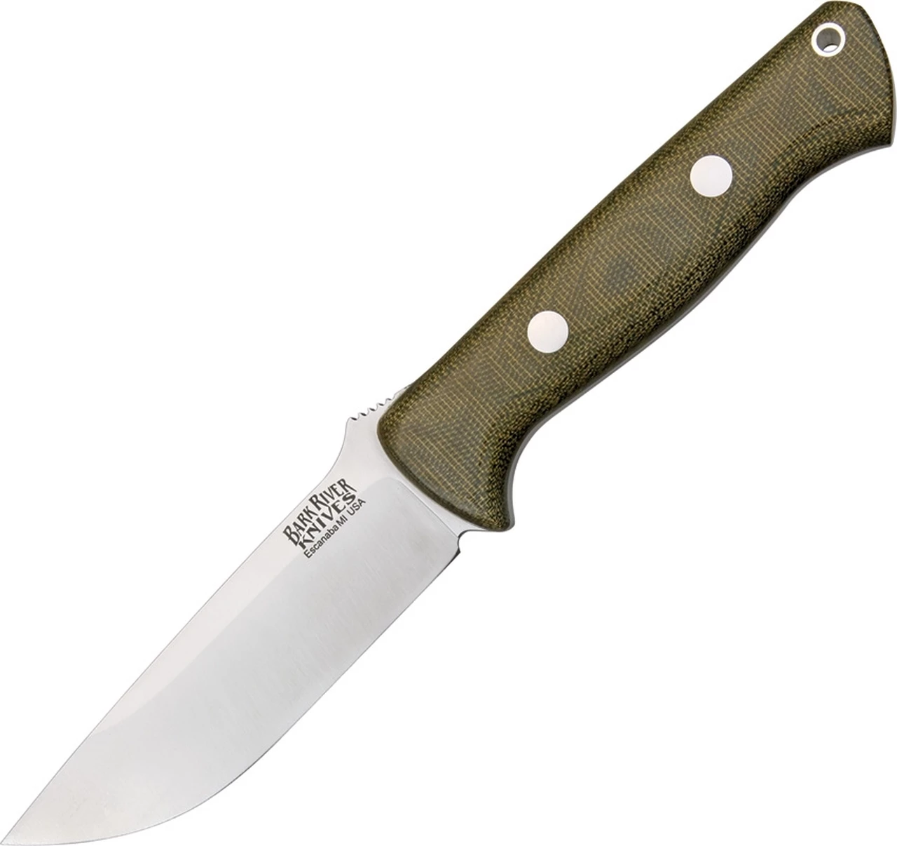 Best Sale 🌟 Bark River Knives Bark River 111MGC Bravo I, 4.25" A-2 Blade, Green Canvas Micarta Handle, Leather Sheath ✔️ 1 Best Sale 🌟 Bark River Knives Bark River 111MGC Bravo I, 4.25" A-2 Blade, Green Canvas Micarta Handle, Leather Sheath ✔️