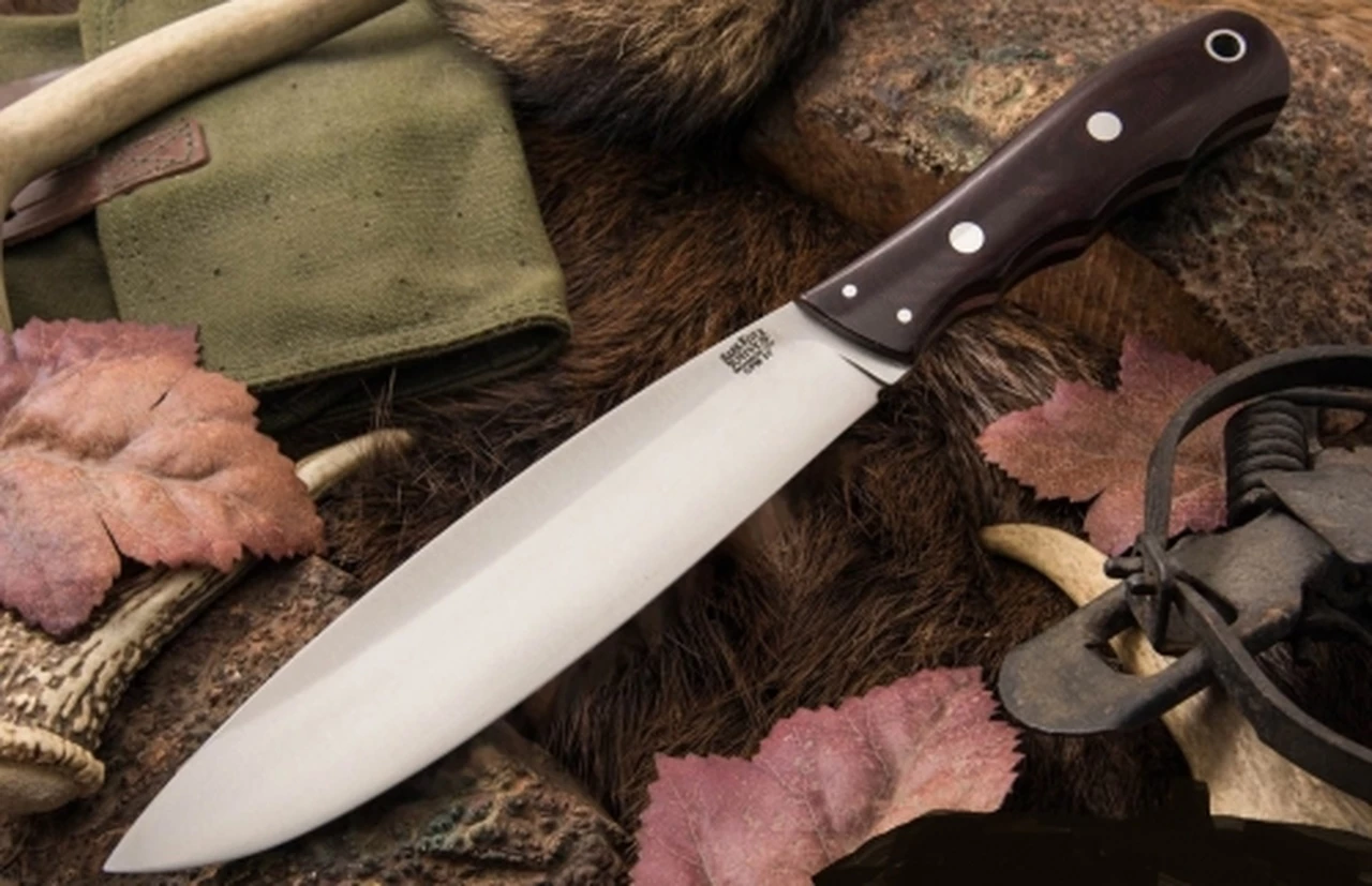 Best Sale 💯 Bark River Knives Bark River 3325MBU Canadian Camp II, 8" A-2 Plain Blade, Burgundy Micarta Handle ❤️ 1 Best Sale 💯 Bark River Knives Bark River 3325MBU Canadian Camp II, 8" A-2 Plain Blade, Burgundy Micarta Handle ❤️