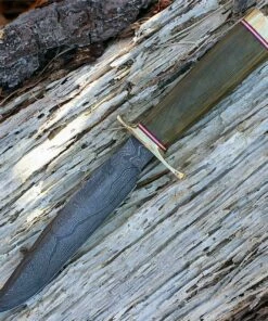 Hot Sale ✔️ Blackjack Classic Knives BlackJack Classic Blade, BCB7DMGC, Model 1-7, Damascus Blade, Green Canvas Micarta Handles 😀