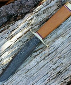 Brand new 🌟 Blackjack Classic Knives BlackJack Classic Blade, BCB7DMNC, Model 1-7, Damascus Blade, Natural Canvas Micarta Handles 🎉