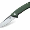 Coupon 😀 Bestech BTKG09B1 Spike, 3.50" Sandvick 12C27 Black/Satin Plain Blade, Green GRN Handle 🎁