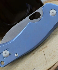 New 😀 GiantMouse ACE Biblio Flipper, 2.9" Stonewashed M390 Drop Point Blade, Blue Titanium Handle 🔔 -Automatic Knives shop biblio ti blue sw.3 89894.1611778154