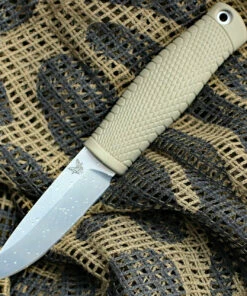 New 👏 Benchmade Knives Benchmade 200 PUUKKO, 3.75" CPM-3V Satin Blade, Green Santoprene Handle, Black Leather Sheath 🧨