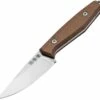 Wholesale 💯 Boker AK1 Fixed Blade 120502, 3" RWL-34 Satin Plain Blade, Mustard Burlap Micarta Handle, Black Leather Sheath 🛒