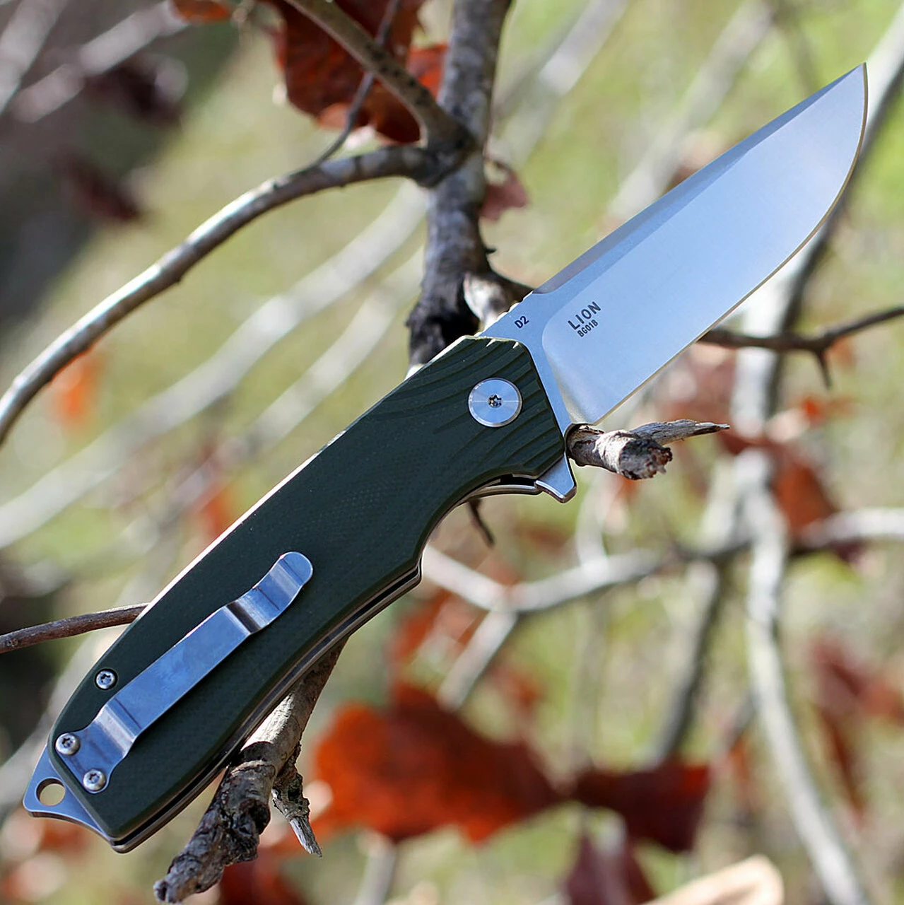 Budget ๐ Bestech G01B Lion, 3.5" D2 Plain Blade, OD Green G-10 Handle ๐งจ 2 Budget ๐ Bestech G01B Lion, 3.5" D2 Plain Blade, OD Green G-10 Handle ๐งจ - Image 2