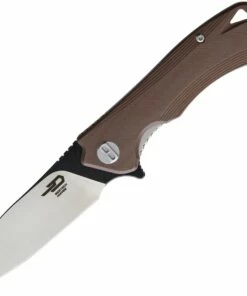 Best deal 😀 Bestech BTKG11C1 Beluga, 3.0" Sandvick 12C27 Black/Satin Plain Blade, Brown G-10 Handle 🧨