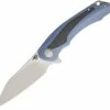 Budget ✨ Bestech T1801A Pterodactyl, 3.6" CPM-S35VN Plain Blade, Blue Titanium/Carbon Fiber Handle ⌛