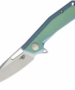 Best reviews of ⭐ Bestech T1802B Shrapnel, 3.5" CPM-S35VN Plain Blade, Green Titanium Handle 👏