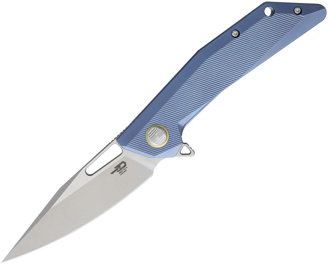 Buy 😀 Bestech T1802C Shrapnel, 3.5" CPM-S35VN Plain Blade, Blue Titanium Handle 🌟 1 Buy 😀 Bestech T1802C Shrapnel, 3.5" CPM-S35VN Plain Blade, Blue Titanium Handle 🌟