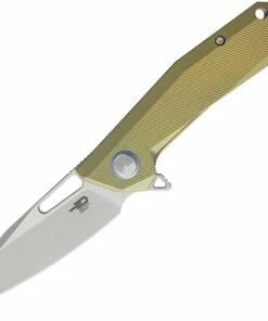 Coupon 🧨 Bestech T1802D Shrapnel, 3.5" CPM-S35VN Plain Blade, Gold Titanium Handle 🎁