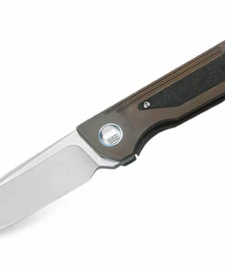 Cheap ❤️ Bestech Knives BT1803D SHINKANZEN, 3.54" S35VN Plain Blade, Bronze Titanium Handle w/Carbon Fiber Inlay 🛒