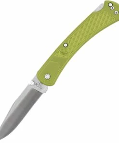 Hot Sale 👏 Buck Knives Buck 110 Slim Hunter, 3.75" 420HC Clip Blade, Green Nylon Handle 🔔
