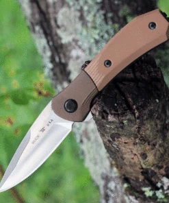 Buy 🎉 Buck Knives Buck Paradigm Assisted Open Knife 590BRS-B, 3" S35VN Satin Plain Blade, Brown Textured G-10 Handles ✔️
