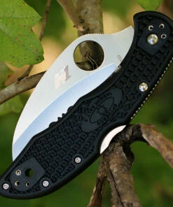 Best Sale 🎁 Spyderco Knives Spyderco Tasman Salt 2 FRN Black C106PBK2, 2.80 " H-1 Plain Blade 🛒 -Automatic Knives shop c106sbk2.3 89823.1566585934