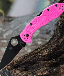 Cheap 🤩 Spyderco Knives Spyderco Delica 4 FRN Pink C11FPPNS30VBK, 2.90" CPM S30V Black Plain Blade, Pink FRN Handle 🎁