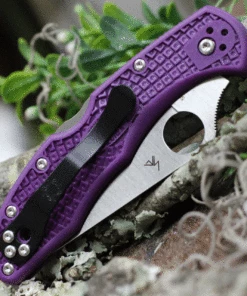 Cheap ⭐ Spyderco Knives Spyderco C11FPPR Delica 4, 2.875" VG-10 Flat Ground Blade, Purple FRN Handle 🤩 -Automatic Knives shop c11fppr.3 84454.1621526844