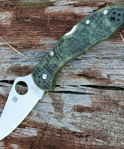 Promo ⭐ Spyderco Knives Spyderco C11ZFPGR Zome Delica 4, 2.9" Flat Ground Blade, Zome Green FRN Handles 🌟