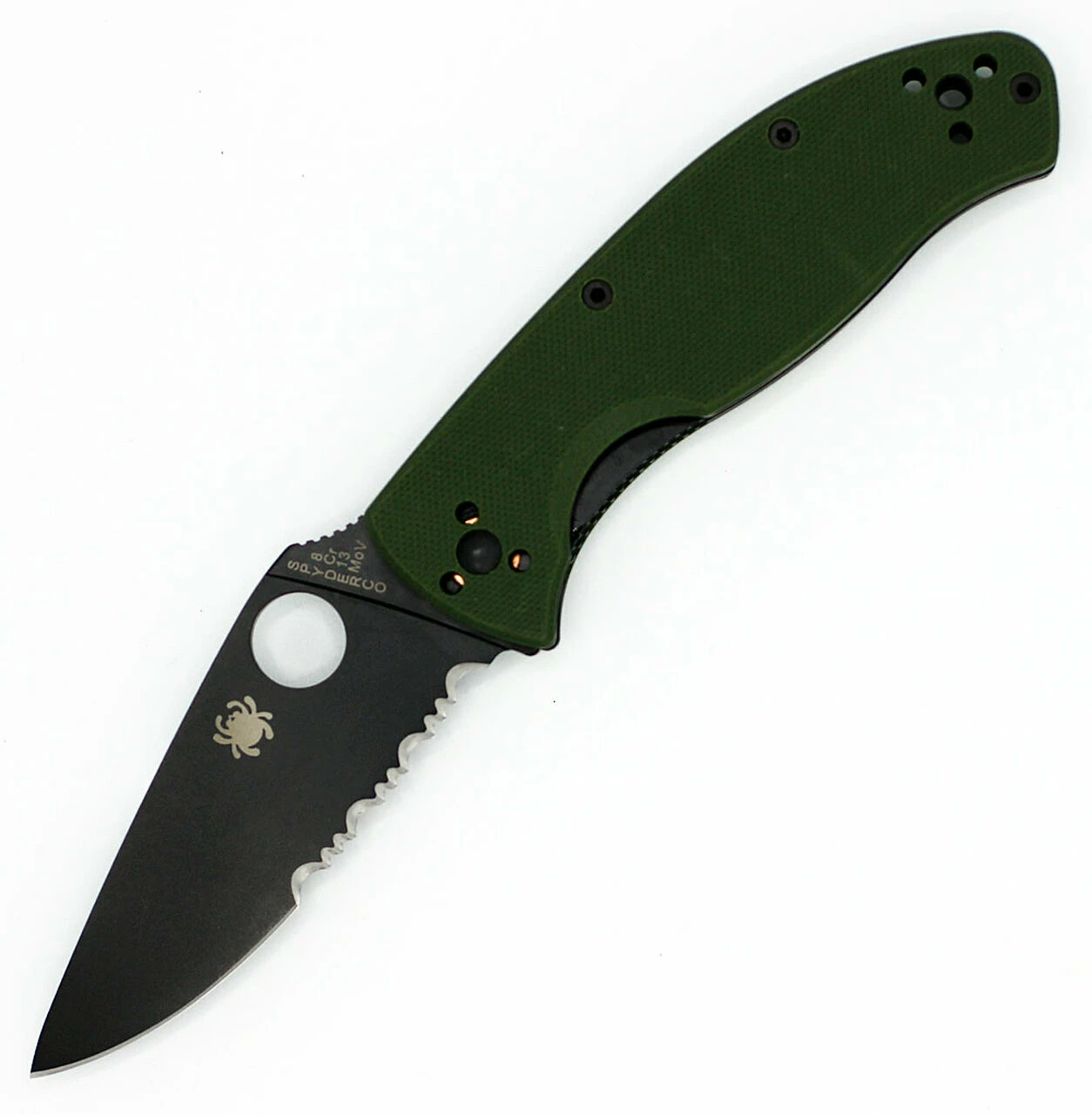 Flash Sale ❤️ Spyderco Knives Spyderco C122GPSBGR Tenacious, 3.39" 8CR13MoV Black Combo Blade, Green G-10 Handle ✔️ 1 Flash Sale ❤️ Spyderco Knives Spyderco C122GPSBGR Tenacious, 3.39" 8CR13MoV Black Combo Blade, Green G-10 Handle ✔️