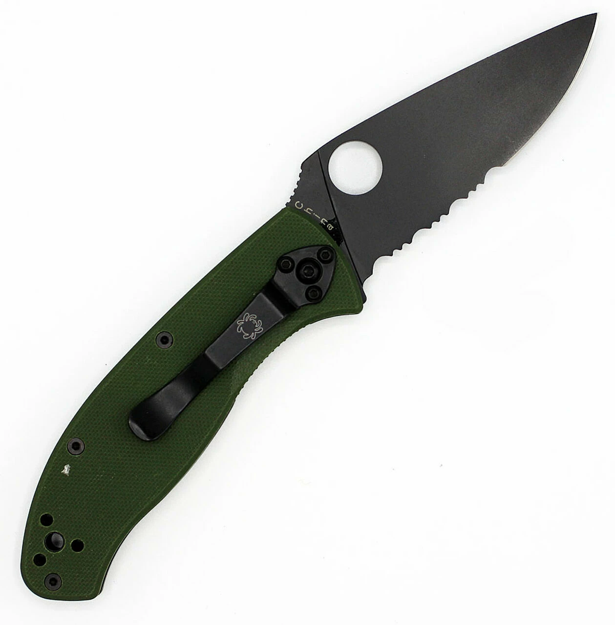 Flash Sale ❤️ Spyderco Knives Spyderco C122GPSBGR Tenacious, 3.39" 8CR13MoV Black Combo Blade, Green G-10 Handle ✔️ 2 Flash Sale ❤️ Spyderco Knives Spyderco C122GPSBGR Tenacious, 3.39" 8CR13MoV Black Combo Blade, Green G-10 Handle ✔️ - Image 2