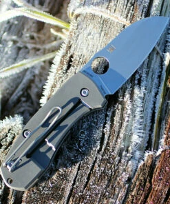 Brand new ❤️ Spyderco Knives Spyderco C158TIP2 Techno 2, CTS-XHP Plain Blade, Titanium Handle 🌟 -Automatic Knives shop c158tip2 72665.1641418927