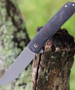 Discount 🎉 CIVIVI Knives CIVIVI Bo Front Flipper - Red/Blk CF (3" Nitro-V Gray SW) C20009B-B 😀