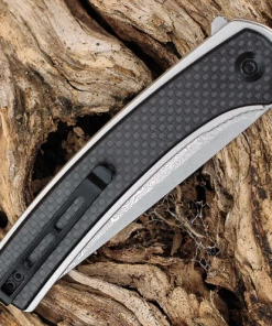 Cheap 🌟 CIVIVI Knives CIVIVI Asticus C2002DS-1, 3.80" Damascus Drop Point Plain Blade, Black G-10 Handles w/ Twill Carbon Fiber Overlay 😍 -Automatic Knives shop c2002ds1.2 41550.1628006868