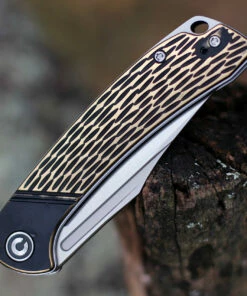 Best Pirce 🔥 CIVIVI Knives CIVIVI 🐶 Dogma Linerlock C2014A, 3.46"" D2 Plain Blade, Black/Brass Handles 👍 -Automatic Knives shop c2014A.3 17504.1602871708