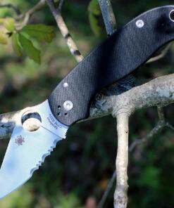 Flash Sale 🌟 Spyderco Knives Spyderco Para Military 3 G-10 Black C223GPS, 2.95" CPM S30V Combo Blade 😀