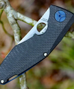 Hot Sale 🔔 Spyderco Knives Spyderco C235CFTIP Drunken, 3.5" CPM-S90V Plain Blade, Carbon Fiber/Titanium Handles 😀 -Automatic Knives shop c235cftip.5 12999.1623868315