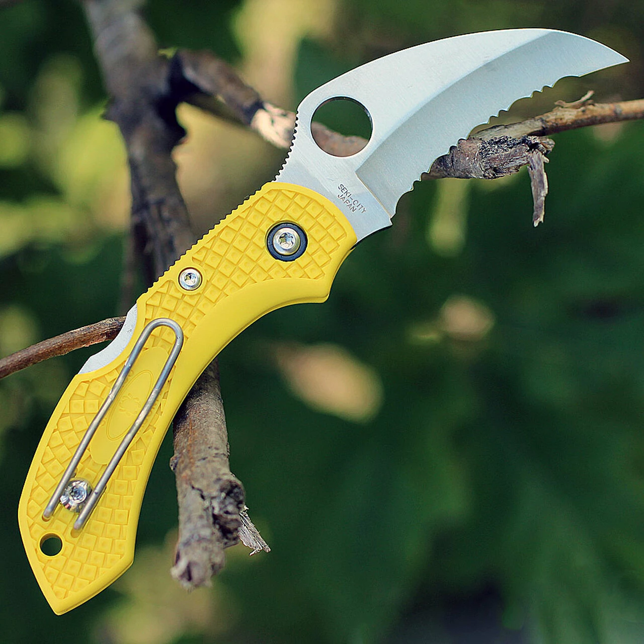 Cheapest 🎁 Spyderco Knives Spyderco Dragonfly2 Hawkbill Salt C28SYL2HB, 2.3 in. H-1 Serrated Blade, Yellow FRN Handle ⌛ 2 Cheapest 🎁 Spyderco Knives Spyderco Dragonfly2 Hawkbill Salt C28SYL2HB, 2.3 in. H-1 Serrated Blade, Yellow FRN Handle ⌛ - Image 2