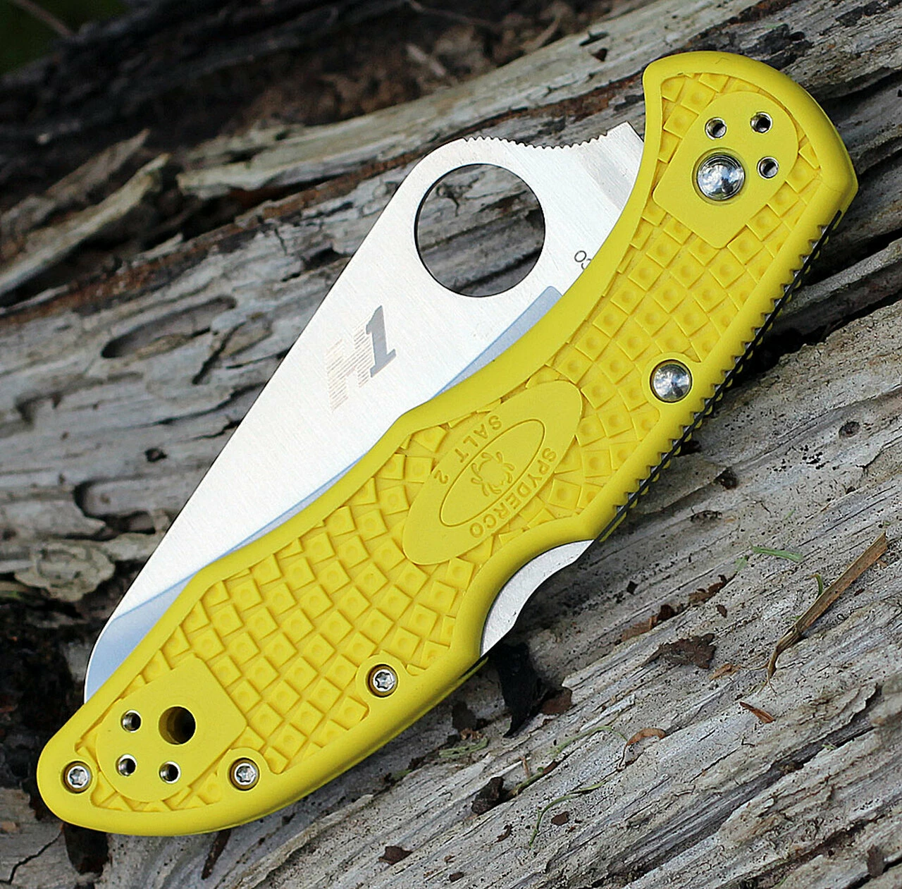 Flash Sale 👍 Spyderco Knives Spyderco C88PYL2 SALT 2, 3.0" H1 Plain Blade, Yellow FRN Handle ❤️ 3 Flash Sale 👍 Spyderco Knives Spyderco C88PYL2 SALT 2, 3.0" H1 Plain Blade, Yellow FRN Handle ❤️ - Image 3