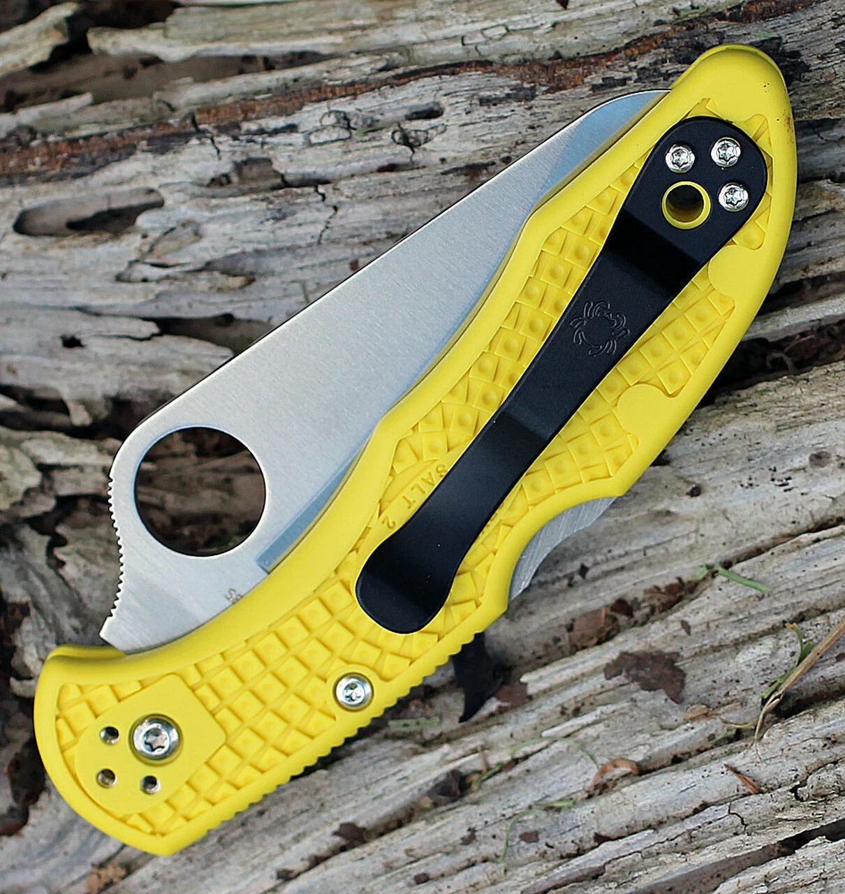 Flash Sale 👍 Spyderco Knives Spyderco C88PYL2 SALT 2, 3.0" H1 Plain Blade, Yellow FRN Handle ❤️ 4 Flash Sale 👍 Spyderco Knives Spyderco C88PYL2 SALT 2, 3.0" H1 Plain Blade, Yellow FRN Handle ❤️ - Image 4