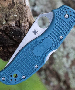 Discount ⌛ Spyderco Knives Spyderco Stretch 2 Straight Spine C90FP2K390, 3.43" Satin K390 Blade, Blue FRN Handle ✔️ -Automatic Knives shop c90fp2k390.3 50608.1627317622