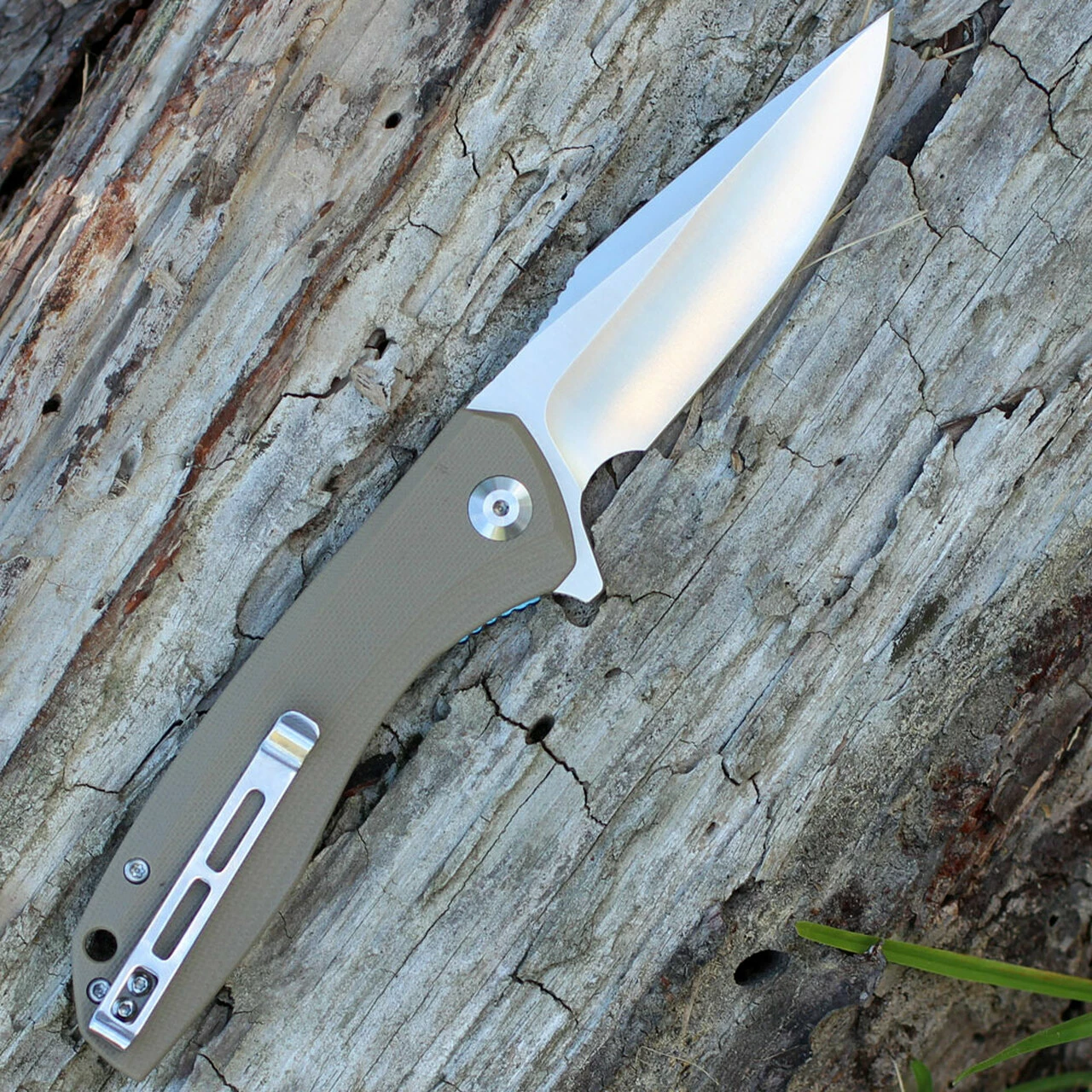 Wholesale 🎉 CIVIVI Knives CIVIVI Baklash C801B, 3.5” 9Cr18MoV Satin Drop Point Plain Blade, Tan G-10 Handles 👏 2 Wholesale 🎉 CIVIVI Knives CIVIVI Baklash C801B, 3.5” 9Cr18MoV Satin Drop Point Plain Blade, Tan G-10 Handles 👏 - Image 2