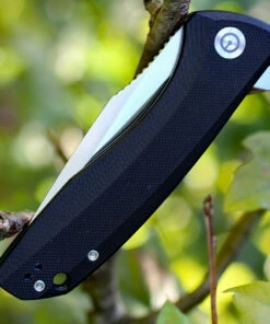 Outlet 🌟 CIVIVI Knives CIVIVI Baklash C801C, 3.5” 9Cr18MoV Satin Drop Point Plain Blade, Black G-10 Handles 😍 -Automatic Knives shop civc801c 63809.1566586055