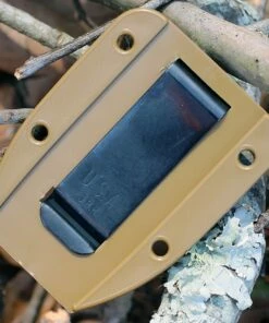 Brand new 😀 ESEE Knives ESEE-4P-WEB (4.5" Black w/Spider Web) Coyote Brown 🔔 -Automatic Knives shop clip plate 78141.1630603901