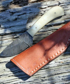 Outlet ⌛ Damascus Blade Knife Damascus 1080BO Skinner, 3" Damascus Plain Blade, White Smooth Bone Handle 🌟 -Automatic Knives shop dm1080bo 1 81047.1566585950