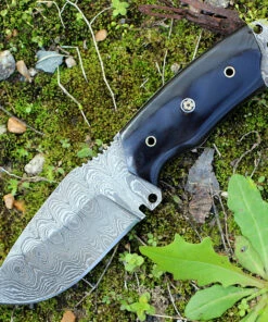 Budget 😍 Damascus Blade Knife Damascus 1128HN Fixed Blade, 3.5" Damascus Plain Blade, Buffalo Horn Handle 🤩