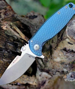Discount 🔔 DPx Gear H.E.S.T/F 3.0 3D Ti Flipper DPXHSF010, 3.15" M390 Stonewash Plain Blade, 3D Blue Tianium Handle 🌟